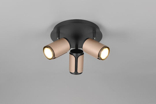 Trio Lighting Τριπλό Σποτ σε Καφέ Χρώμα