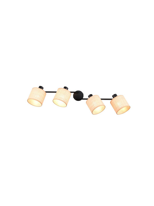 Trio Lighting Σποτ με 4 Φώτα σε Μαύρο Χρώμα