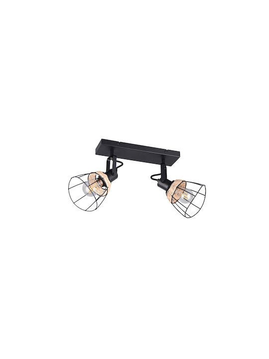 Trio Lighting Διπλό Σποτ σε Μαύρο Χρώμα