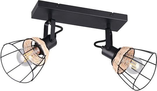 Trio Lighting Διπλό Σποτ σε Μαύρο Χρώμα