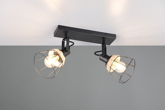 Trio Lighting Διπλό Σποτ σε Μαύρο Χρώμα