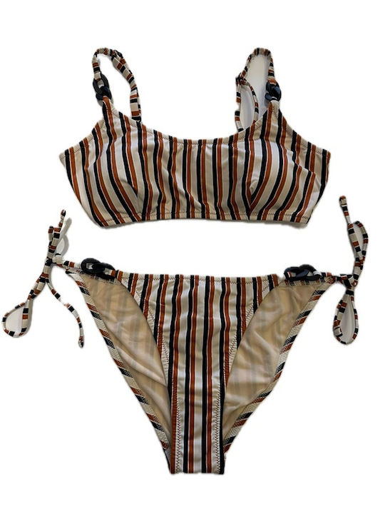 Lida Bikini-Set Gestreift Orange