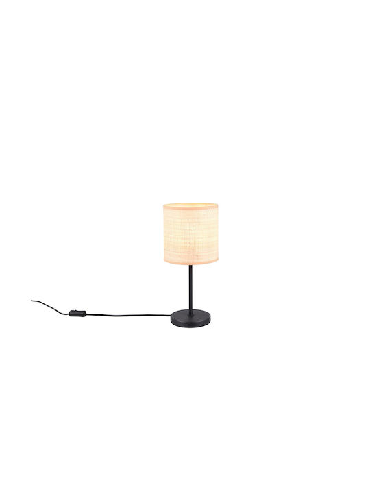 Trio Lighting Μεταλλικό Πορτατίφ με Μπεζ Καπέλο και Μαύρη Βάση