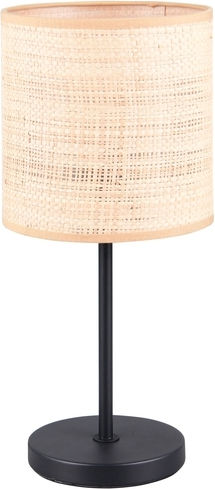 Trio Lighting Μεταλλικό Πορτατίφ με Μπεζ Καπέλο και Μαύρη Βάση