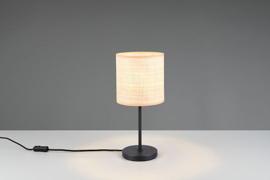 Trio Lighting Μεταλλικό Πορτατίφ με Μπεζ Καπέλο και Μαύρη Βάση