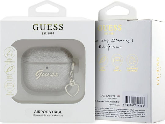 Guess Charm Hülle Kunststoff in Gold Farbe für Apple AirPods 4