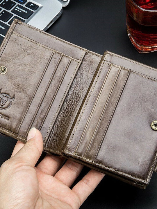 Leather Men's Wallet Classic with RFID Brown