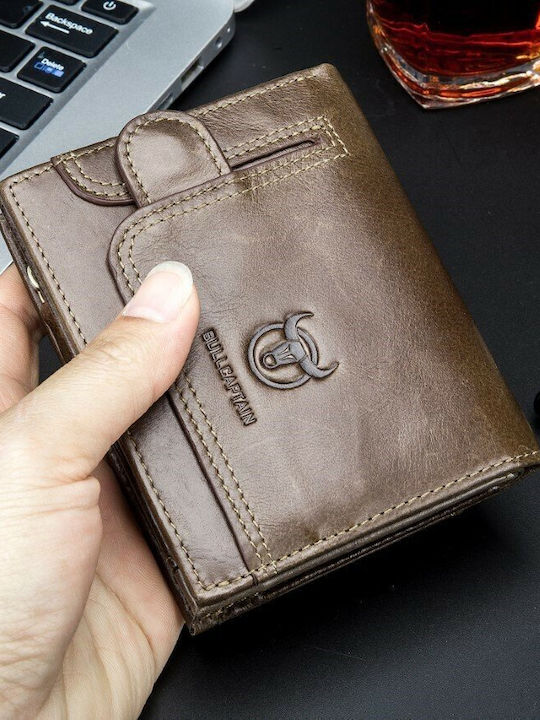 Leather Men's Wallet Classic with RFID Brown
