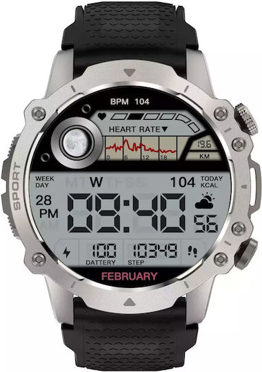 Kiano Watch Sport 49мм с Пулсомер (Сребрист)