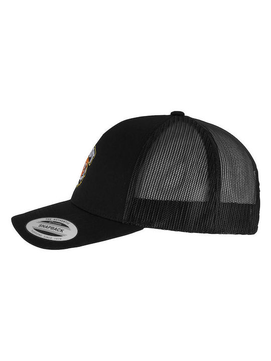 Detroit Tiger Head Patch 5-Panel Retro Trucker Cap Black One