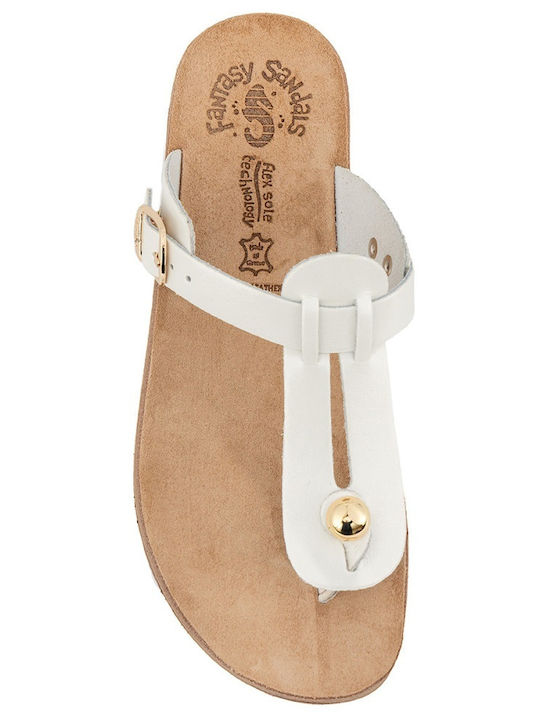 Fantasy Mirabella Leather Women's Flat Sandals Anatomic White Perle