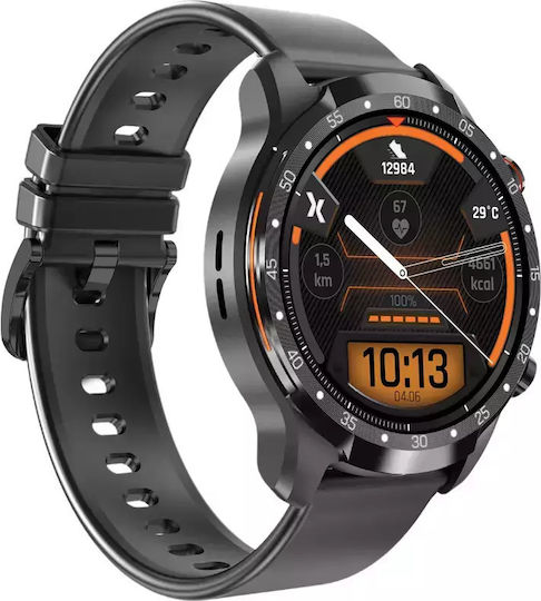 MaxCom FW01 Uran Edelstahl 48mm Smartwatch mit Pulsmesser (Schwarz)