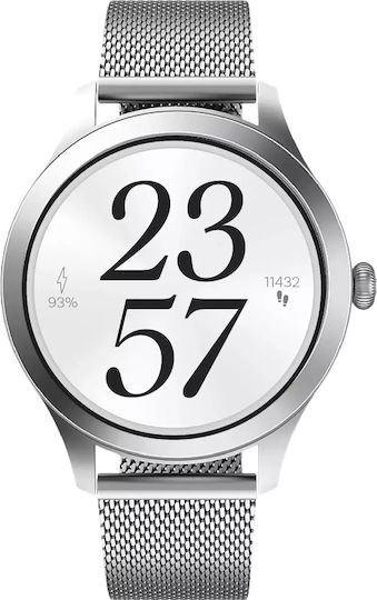 MaxCom FW44 2 Stainless Steel 46mm Smartwatch με SIM και Παλμογράφο (Ασημί)