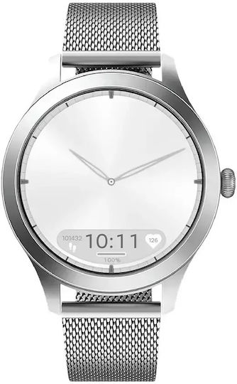 MaxCom FW44 2 Stainless Steel 46mm Smartwatch με SIM και Παλμογράφο (Ασημί)