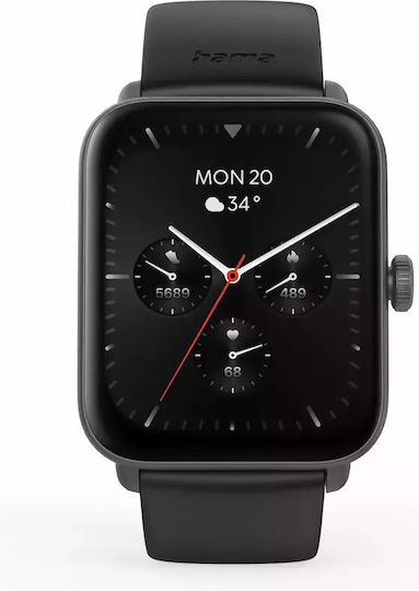 HAMA 6010 49mm Smartwatch with Heart Rate Monitor (Black)