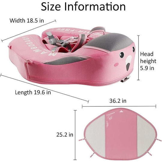 Mambobaby Σωσίβιο Swimtrainer με Σκίαστρο Ροζ