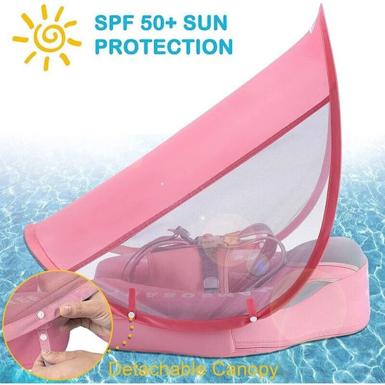 Mambobaby Σωσίβιο Swimtrainer με Σκίαστρο Ροζ