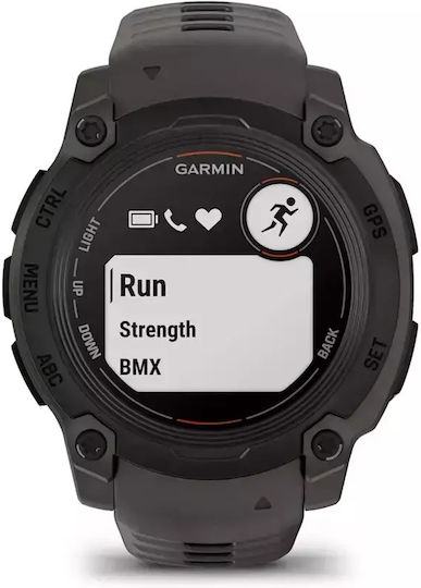 Garmin Instinct E 40mm Αδιάβροχο Smartwatch με Παλμογράφο (Black with Charcoal Band)