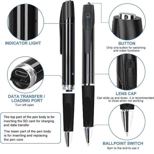 Spy Pen Camera Full Hd Iuni Px9 16gb Εγγραφή Ήχου-βίντεο Φωτογραφία