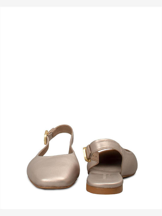Γυναικείες Μπαλαρίνες Slingback σε Χρυσό Χρώμα