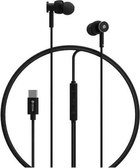 Devia M1 In-ear Handsfree Ακουστικά με Βύσμα USB-C Μαύρο