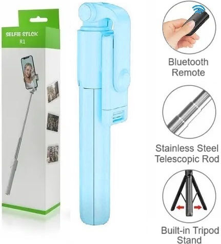 Selfie Stick Τρίποδο Κινητού Bluetooth Μπλε