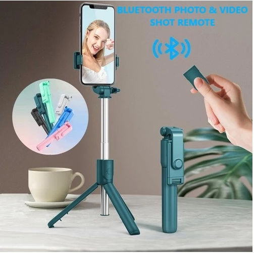 Selfie Stick Τρίποδο Κινητού Bluetooth Μπλε