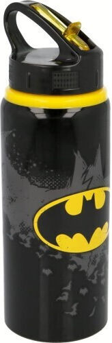Stor Kids Water Bottle Batman Aluminium with Screw Cap Non Spill Black 730ml