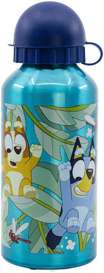 Euromic Παιδικό Παγούρι Bluey Αλουμινίου Γαλάζιο 400ml