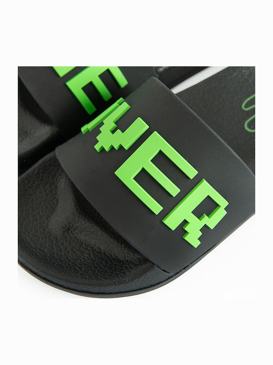 Flip-Flopi Pentru Copii Slides Negre Game Over