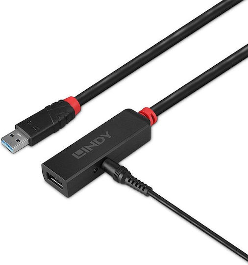 Lindy USB 2.0 Cablu USB-A - USB-A female Negru 10m 43403