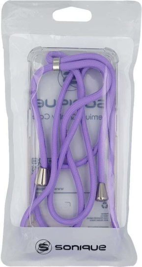Sonique Armor Clear Silicone Case with Cord for Samsung Galaxy S24 Fe Lilac