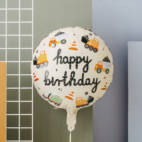 Balloon Foil Round Multicolour Happy Birthday 45cm