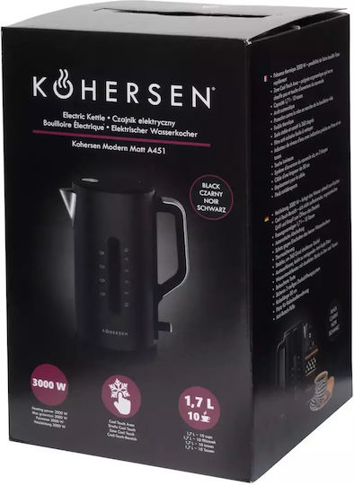 Kohersen Modern Reisekessel 1.7Es 3000W Schwarz