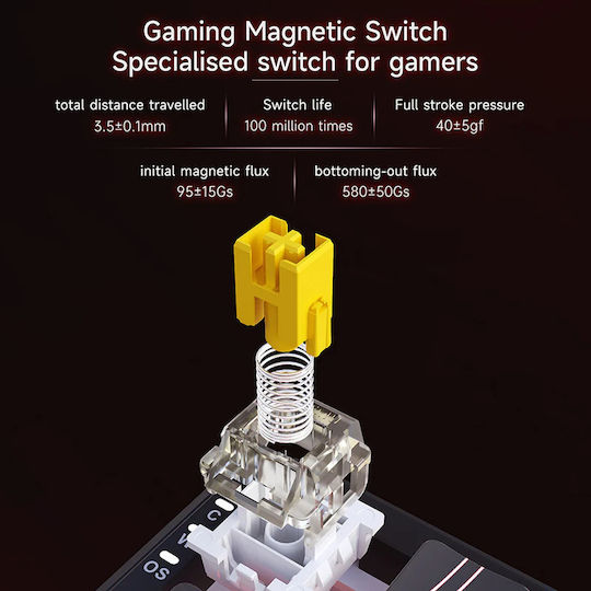 Ajazz AK680 Max Gaming Μηχανικό Πληκτρολόγιο 65% με Magnetic διακόπτες και RGB φωτισμό (Αγγλικό US) Γκρι