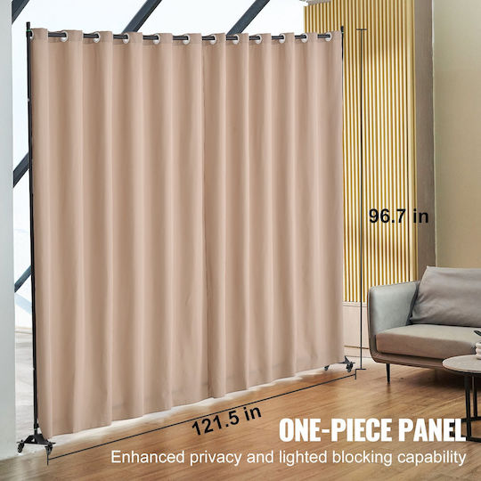 Vevor Room Divider Φορητό Πάνελ Διαχωριστικό Δωματίου Ρόδες Privacy Screen Καφέ