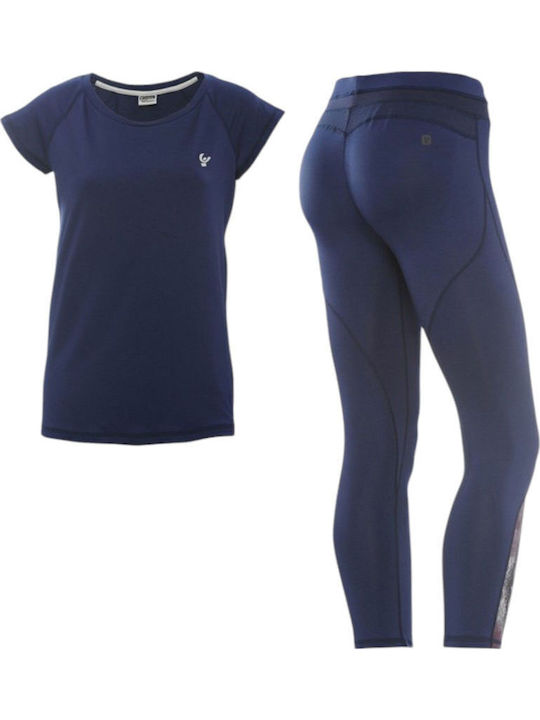 Freddy Wr.up Täglich Set mit Capri Leggings Marineblau