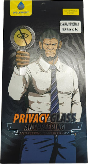 Welement Προστασία Οθόνης Privacy Tempered Glass Apple Iphone Xs Max 11 Pro Max Μαύρο