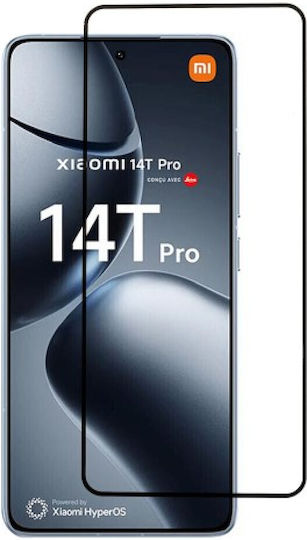 Adeziv complet Tempered Glass Negru (Xiaomi 14T / 14T Pro)