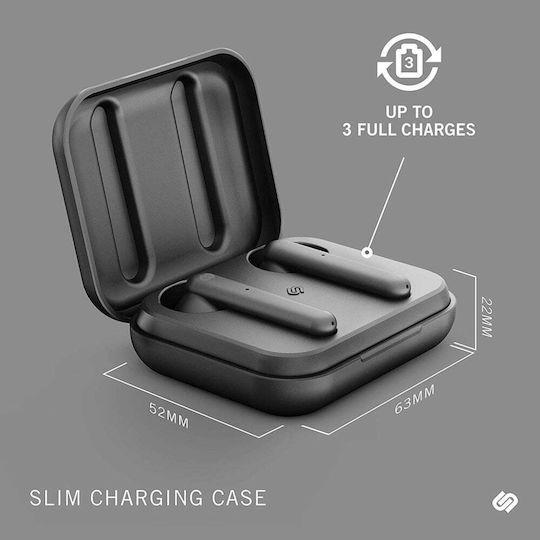 Urbanista Stockholm In-ear Bluetooth Handsfree Ακουστικά με Θήκη Φόρτισης Μαύρα