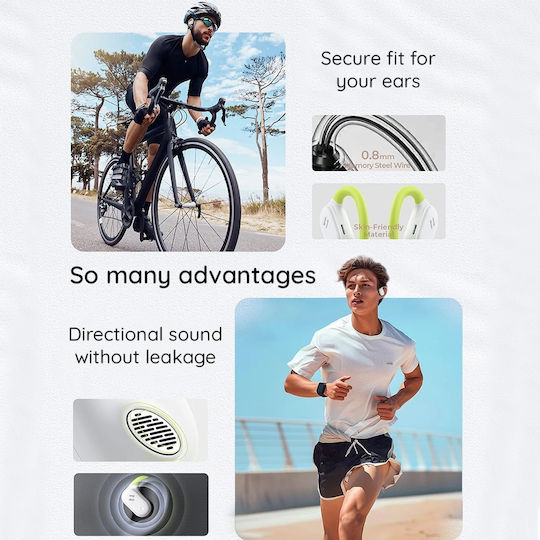 Havit OWS915 Open Ear Bluetooth Handsfree Earphones with Sweat Resistance and Charging Case Gray