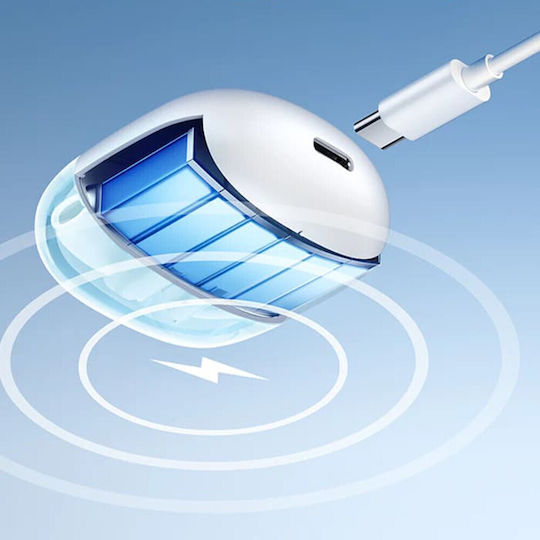 Joyroom JR-PB2 Earbud Bluetooth Handsfree Earphones with Sweat Resistance and Charging Case White