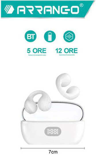 Arrango AC48930 Conductie Osoasa Bluetooth Handsfree Căști cu Carcasă de Încărcare Alb