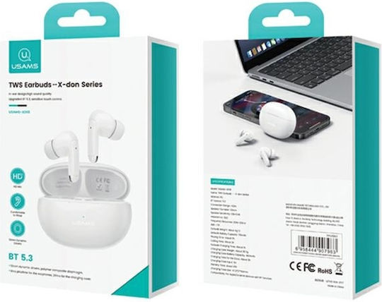 Usams X-Don In-ear Bluetooth Handsfree Căști cu Carcasă de Încărcare Negru