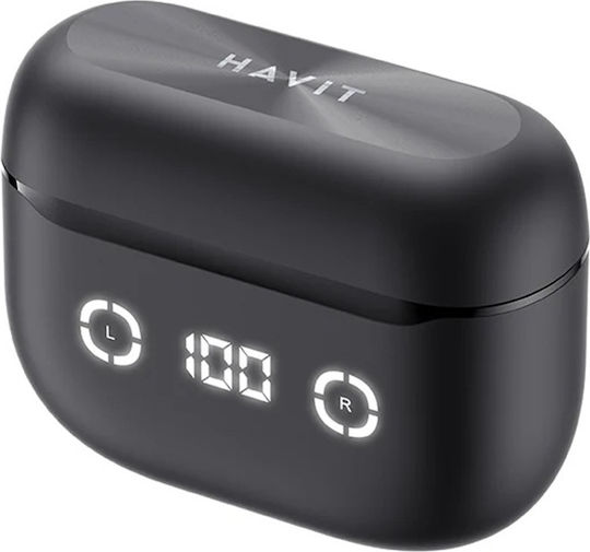 Havit TW984 In-ear Bluetooth Handsfree Ακουστικά με Θήκη Φόρτισης Μαύρα