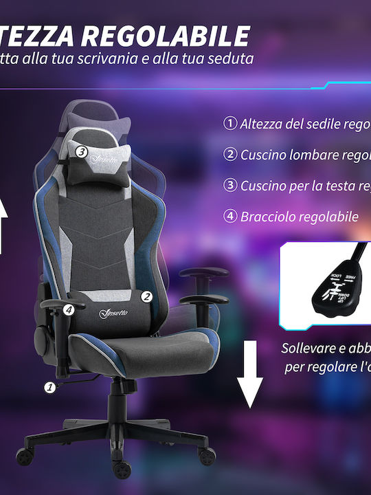 Vinsetto 921-566V00BU Gaming Chair with Adjustable Arms Gray