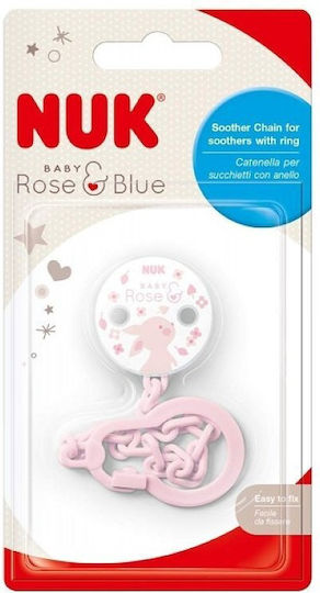 Nuk Pacifier Chain Baby Rose from Plastic Rabbit Rose Pink