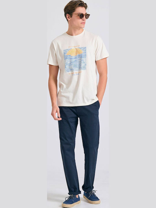 Trousers Chino Elastic in Regular Fit Navy Blue