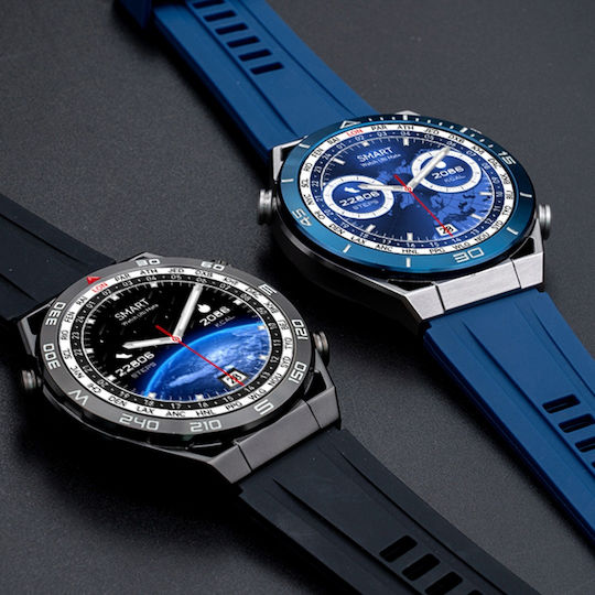 NO.1 ULTRA Mate Smartwatch με Παλμογράφο (Ασημί Κάσα / Ασημί Λουρί Μεταλλικό)
