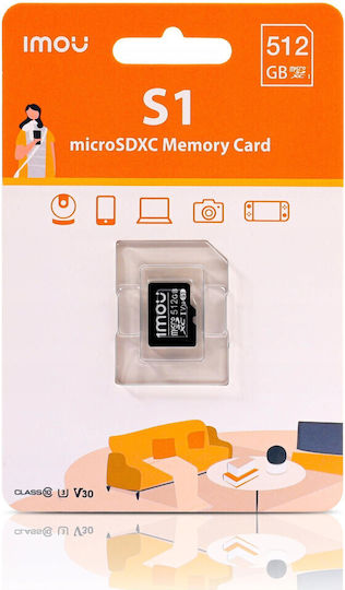 Imou microSDXC 512GB Клас 10 UHS-I 85MB/s с адаптер